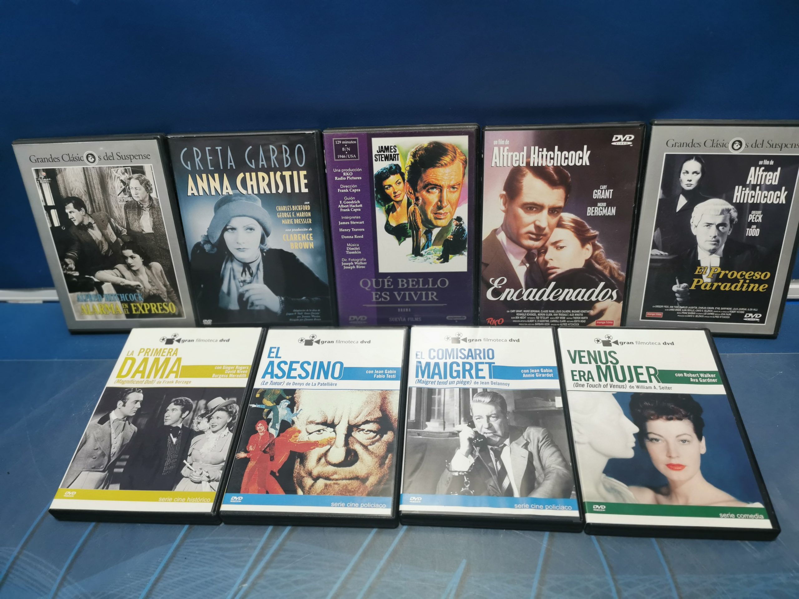 Lote 9 dvds Clásicas -ENCADENADOS, LA PRIMERA DAMA, EL ASESINO, VENUS ERA MUJER, QUE BELLO ES VIVIR, EL PROCESO PARADINE y mas...