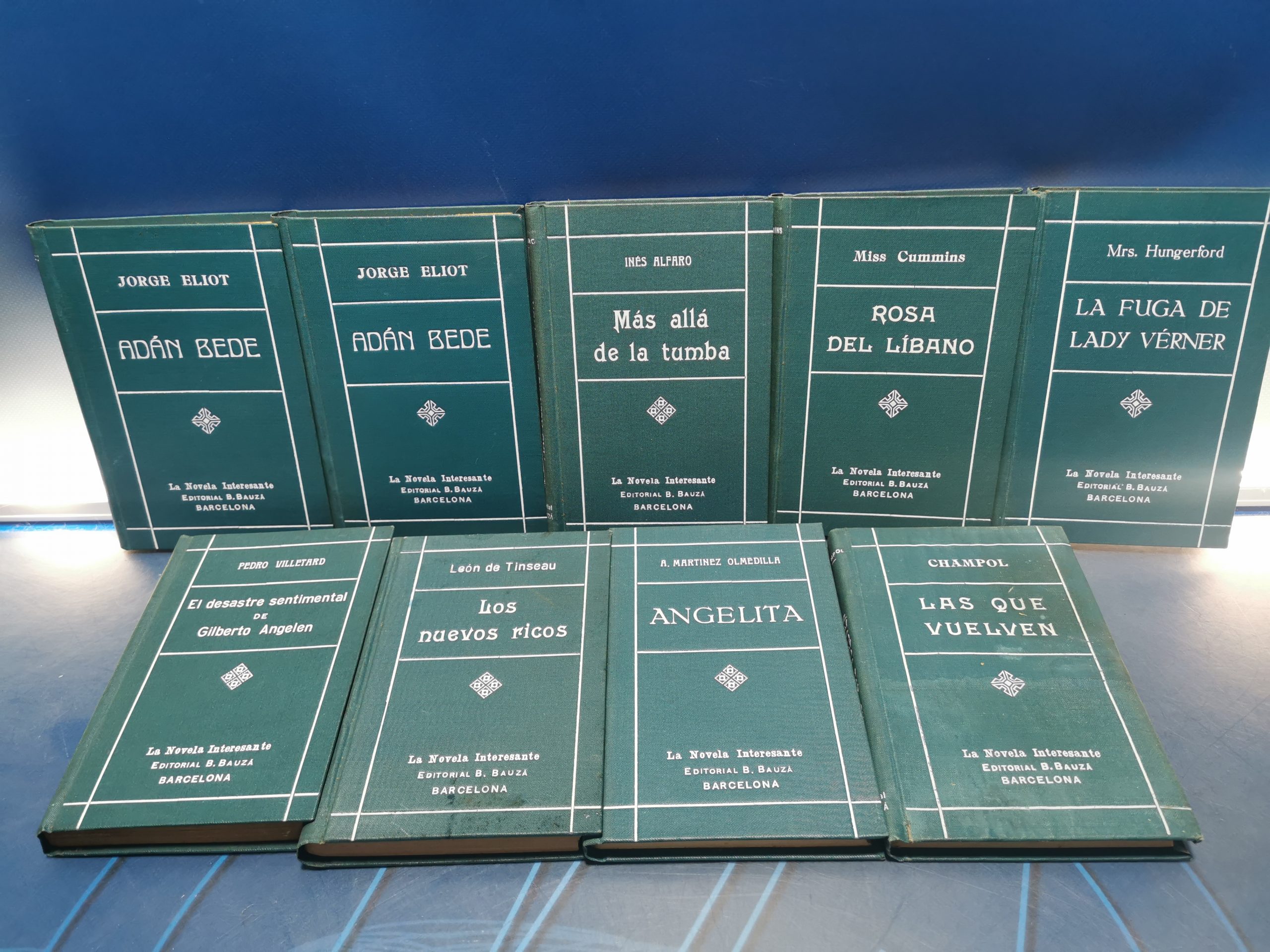 lote 9 libros, LA NOVELA INTERESANTE. EDITORIAL B. BAUZA, años 40