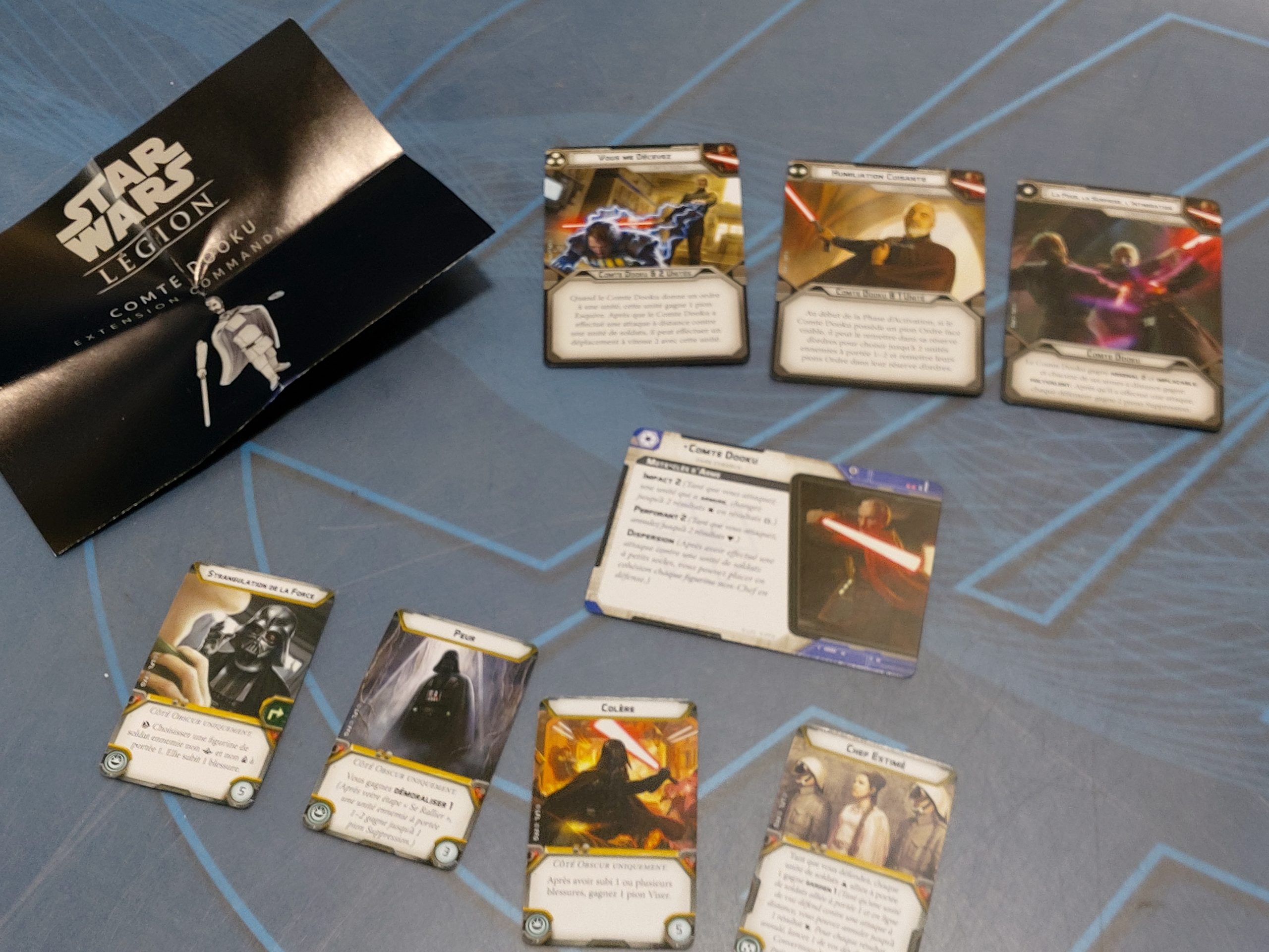 Star Wars. Legion. Comte Dooku Extension Commandant. Cartas.