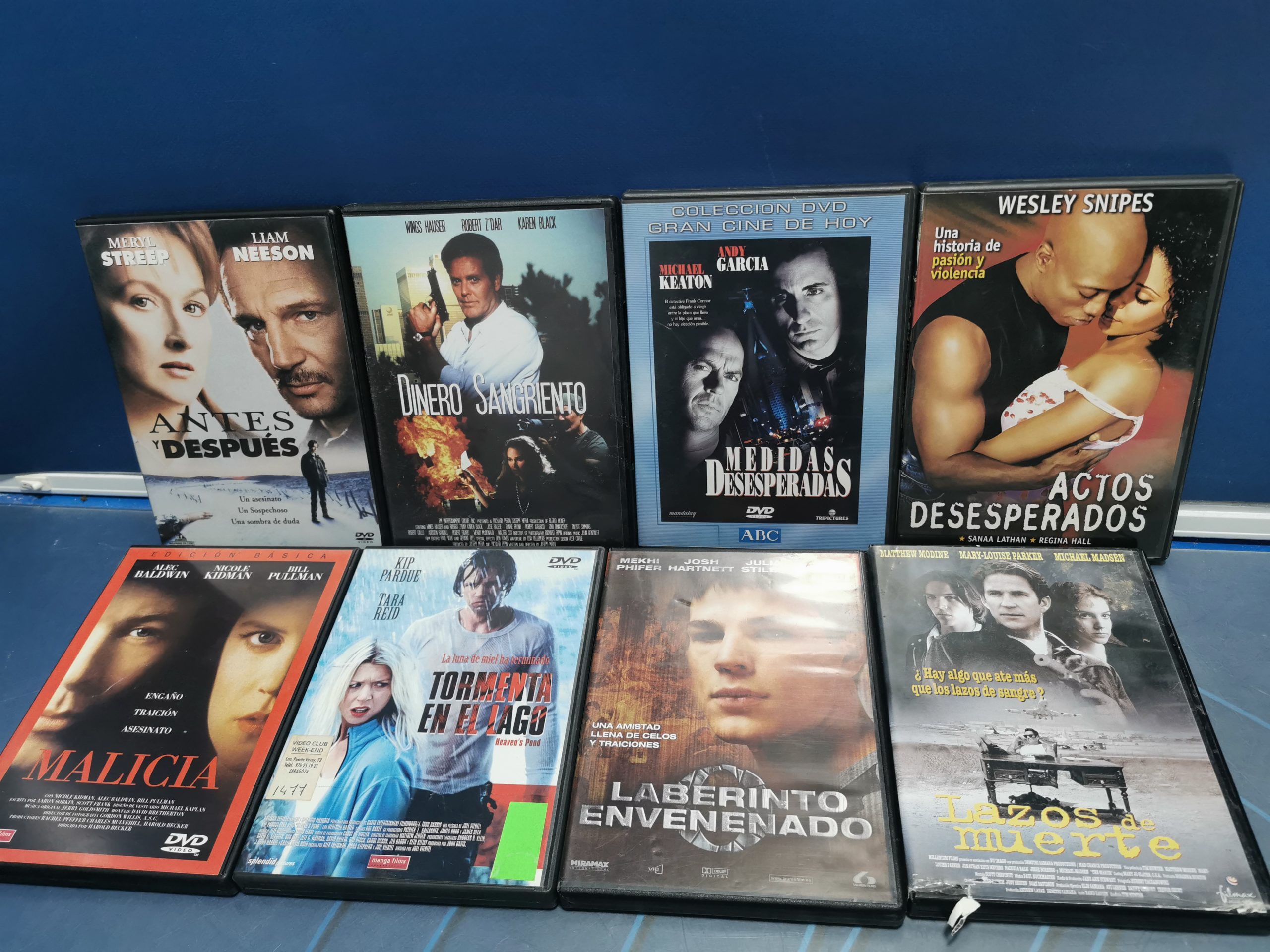 8 dvds suspense, ANTES Y DESPUÉS, MEDIDAS DESESPERADAS, MALICIA,LAZOS DE MUERTE, LABERINTO ENVENENADO y mas..