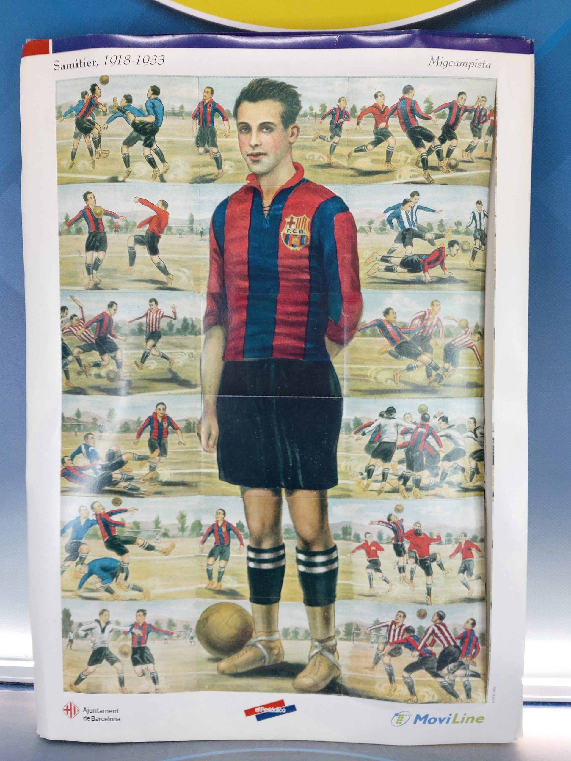 F.C.B. 10 Láminas troqueladas, cromos de jugadores de todos los tiempos.