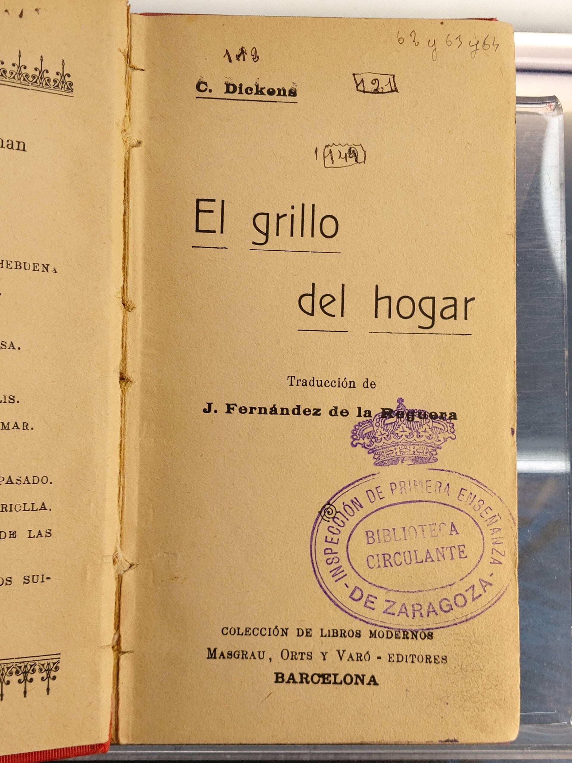 20230522_170313 Dickens _ El grillo del hogar. Colección de Libros Modernos. Masgrau, Orts y Varó Editores. - Imagen 1