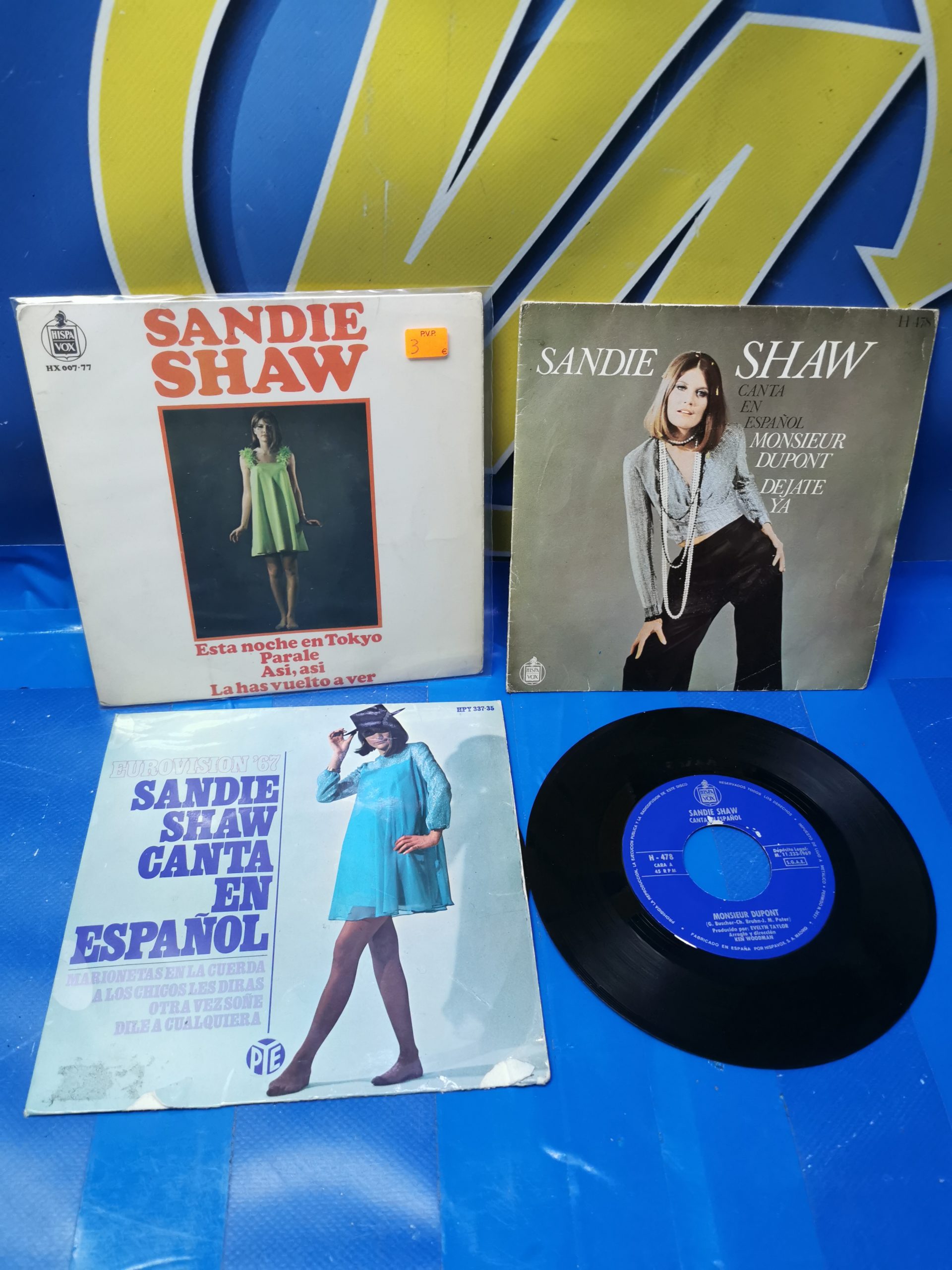 Lote 3 discos, eps, singles, vinilos, 7", SANDIE SHAW