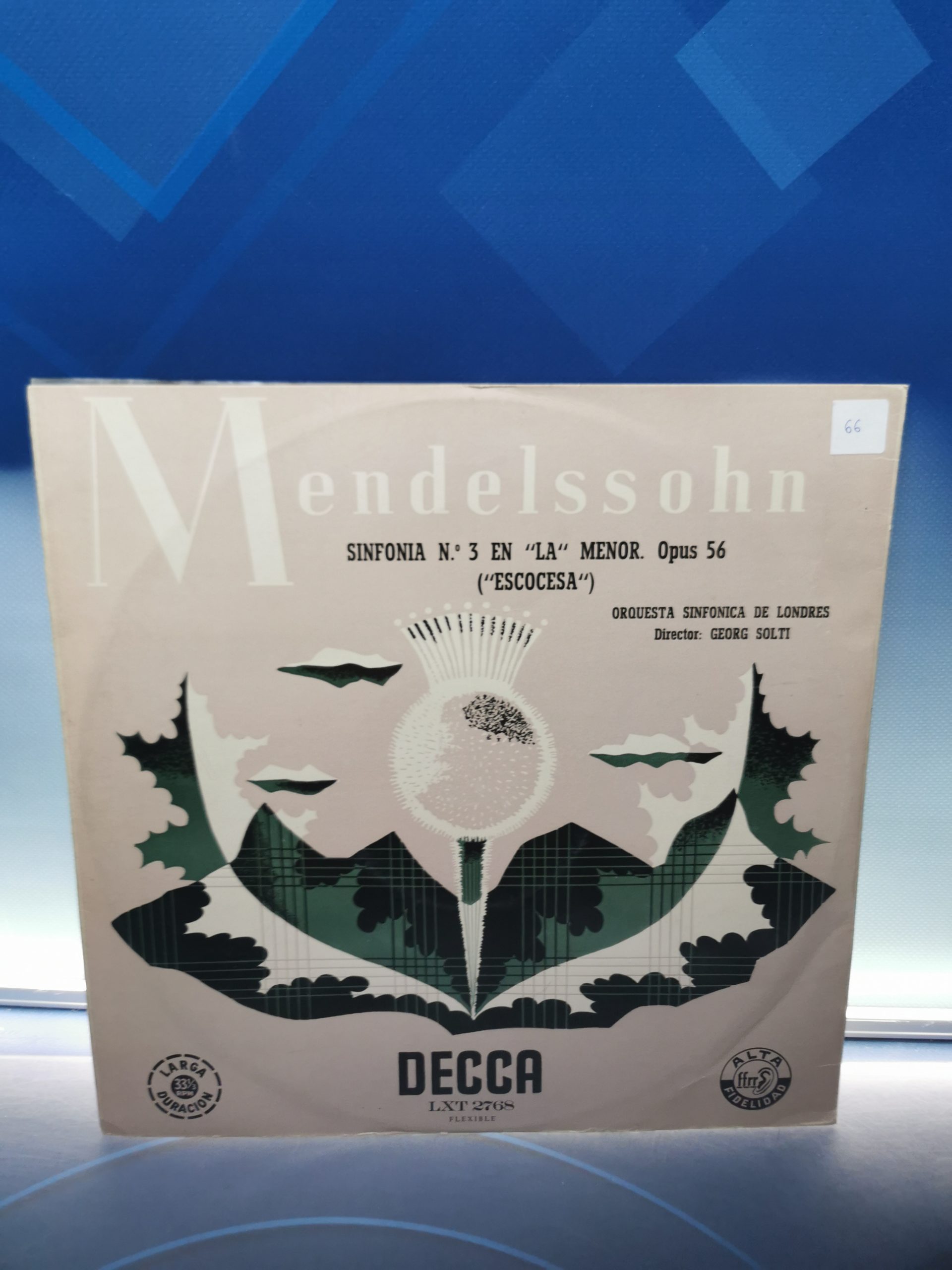 Disco, LP, vinilo - MENDELSSOHN - SINFONIA Nº 3 , SPAIN, DECCA, SINFONICA DE LONDRES, DR. GEORG SOLTI