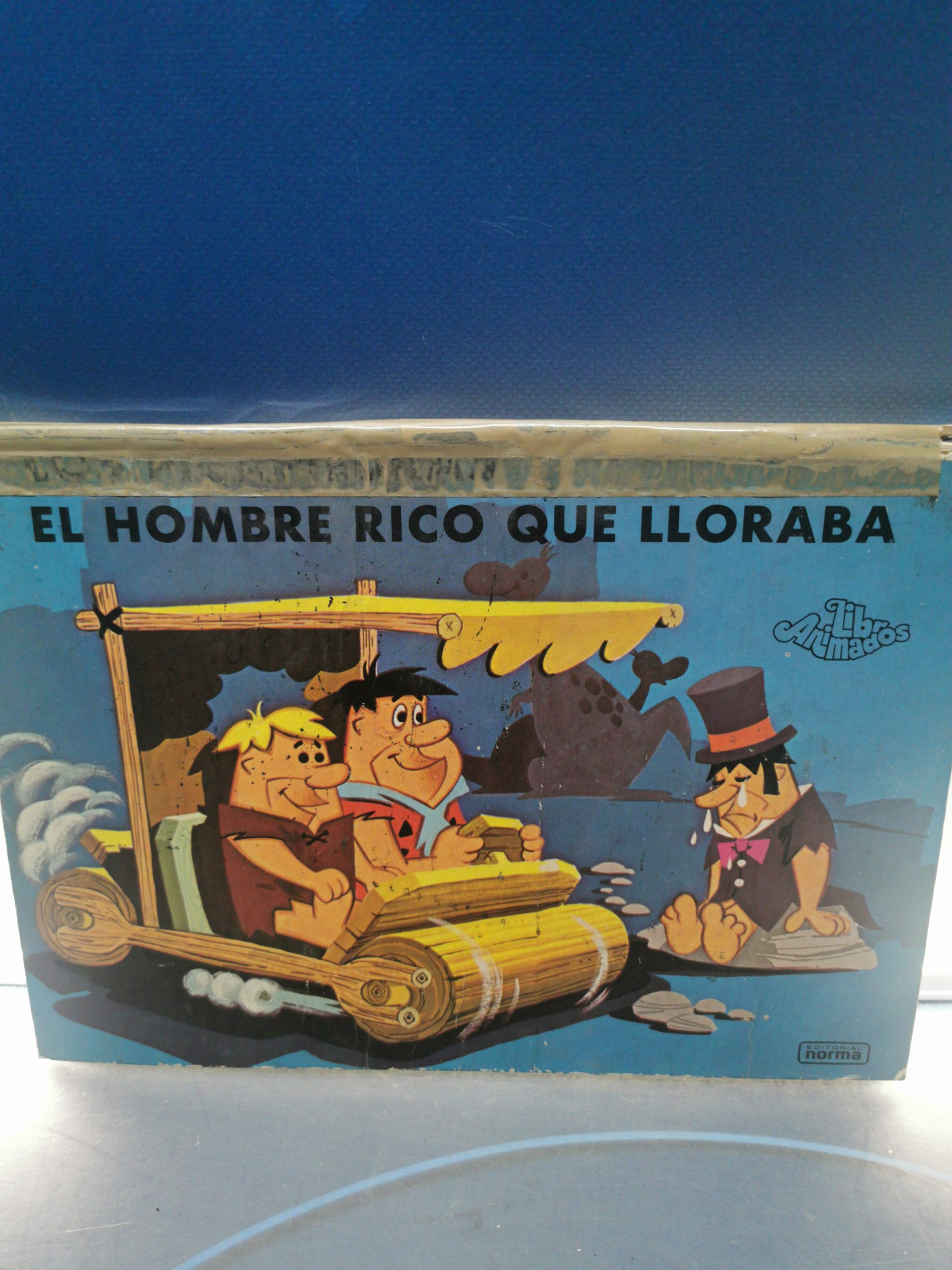 libro con relieve, LOS PICAPIEDRAS Y EL HOMBRE RICO QUE LLORABA, LIBROS ANIMADOS, NORMA AÑOS 1970