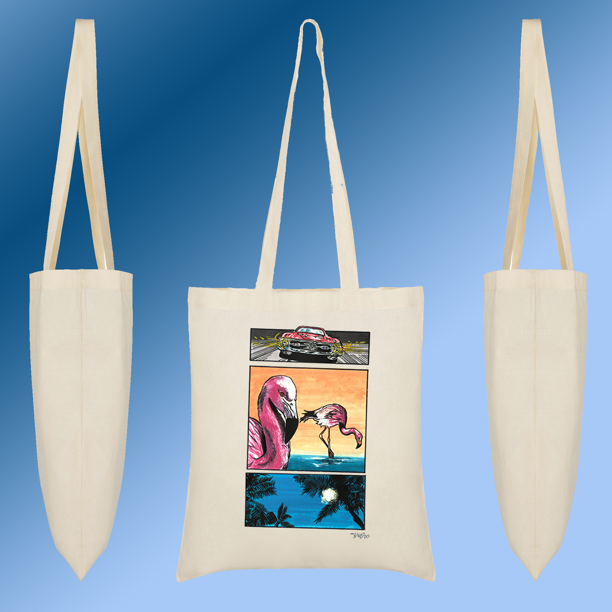 Pink Flamingos. Tote Bags. Design by Teelectrik.