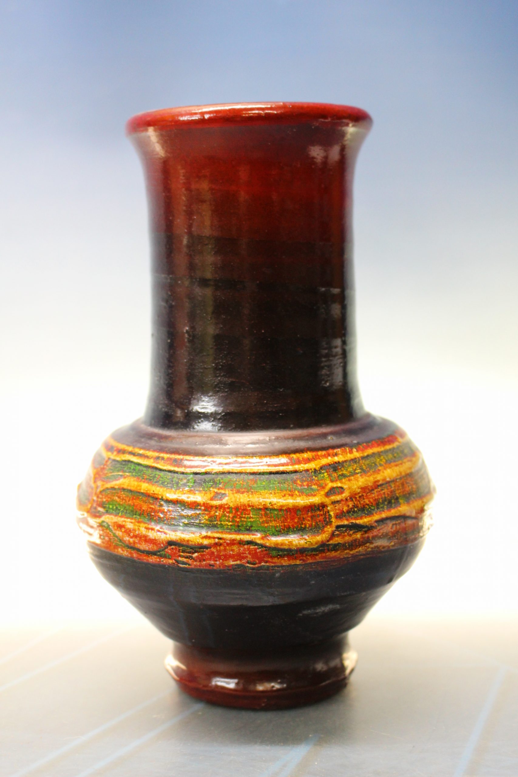 Jarrón cerámica estilo Fat Lava. Años 70.