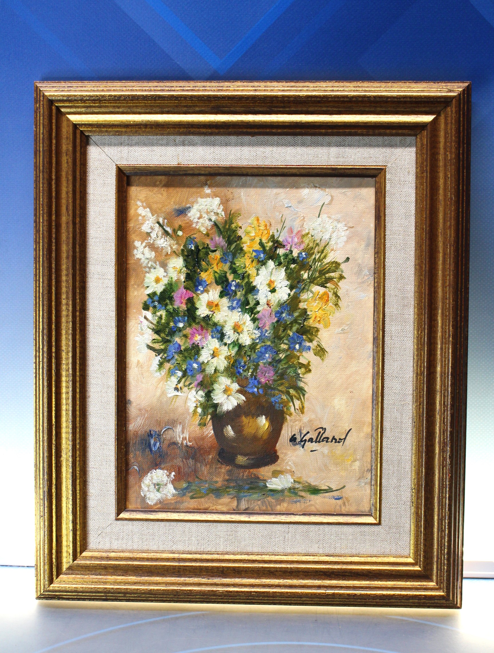 Óleo sobre tabla de Gallard. Certificado de autenticidad.