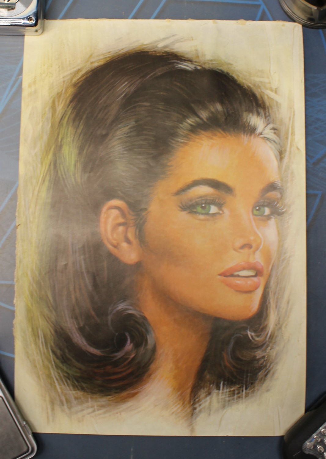 IMG_9769 Serigrafía años 60 de Lou Shabner (1917-1981) | Pin-up ojos verdes. - Imagen 1