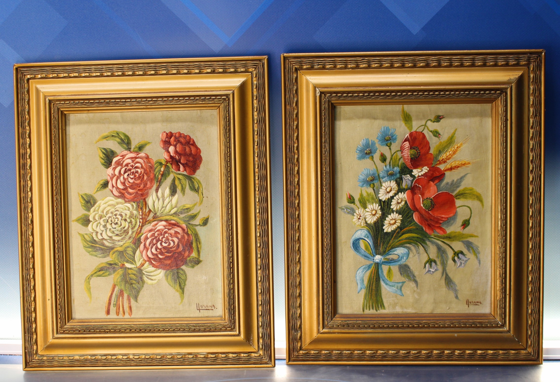 IMG_1808 Bouquets, flores óleo sobre cartón. Llorens. - Imagen 1