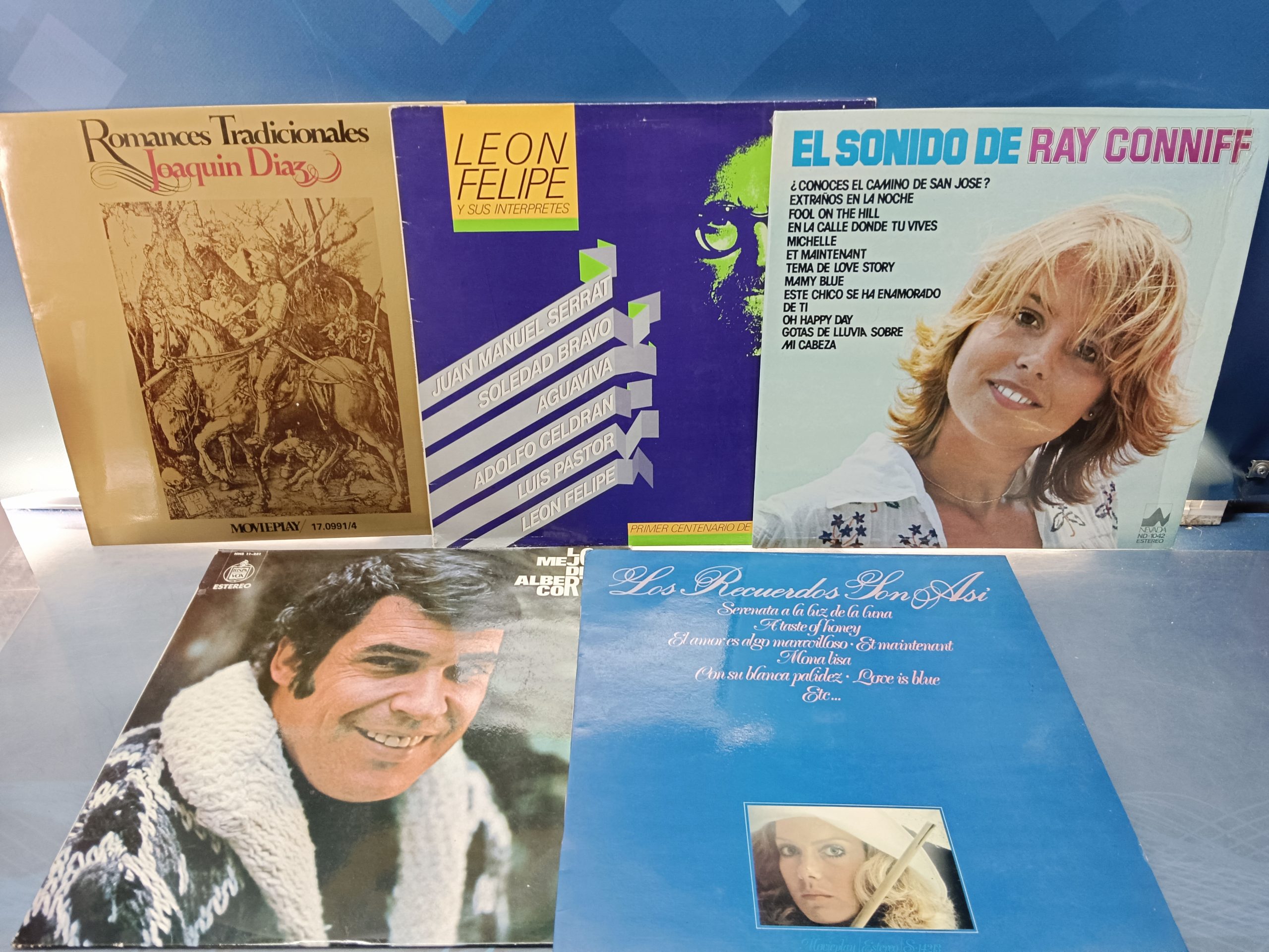 5 discos LPs, vinilos RAY CONNIFF - LEON FELIPE - ALBERTO CORTEZ  y mas