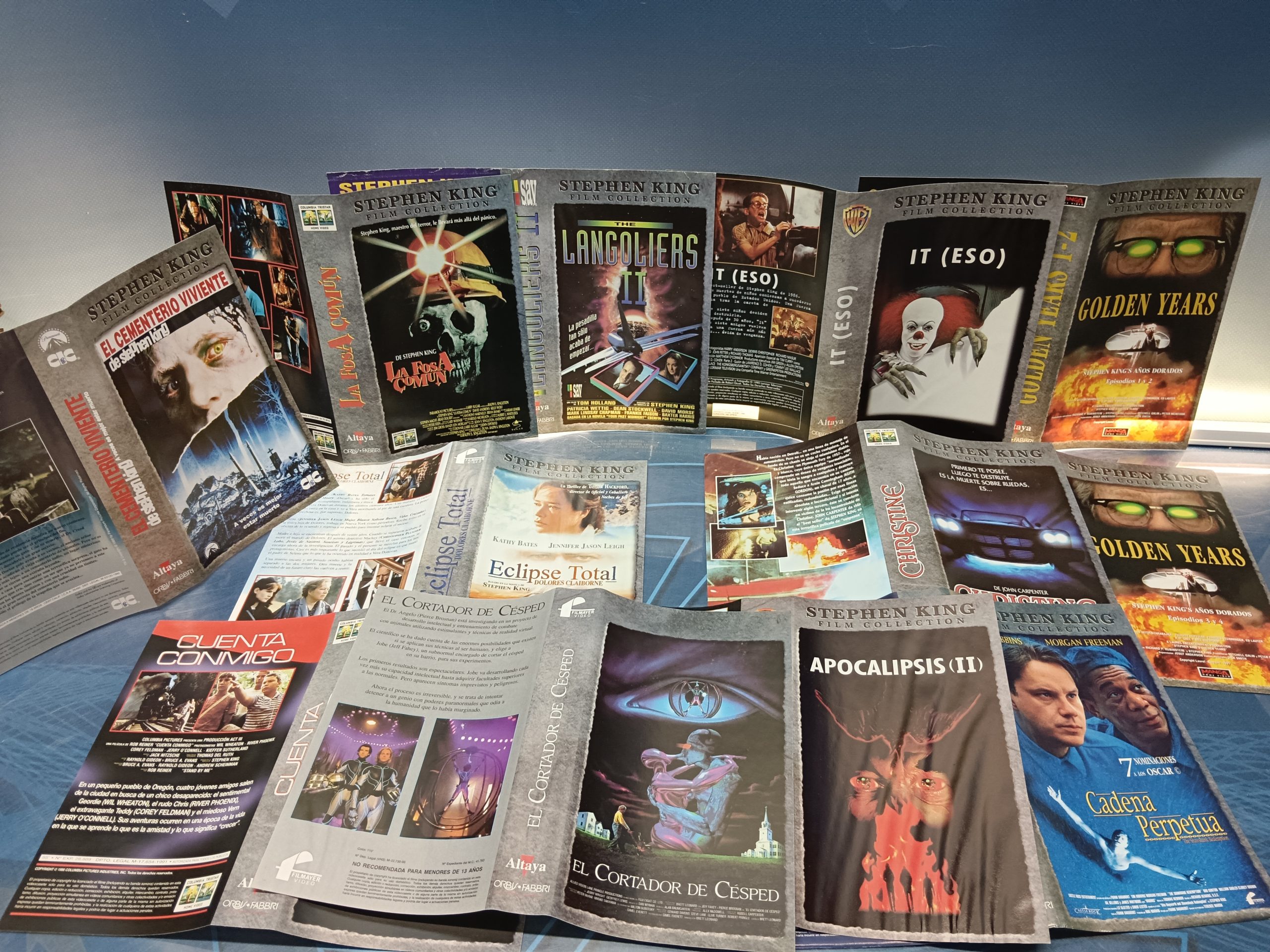 Lote 12 caratulas VHS, películas basadas en libros de Stephen King