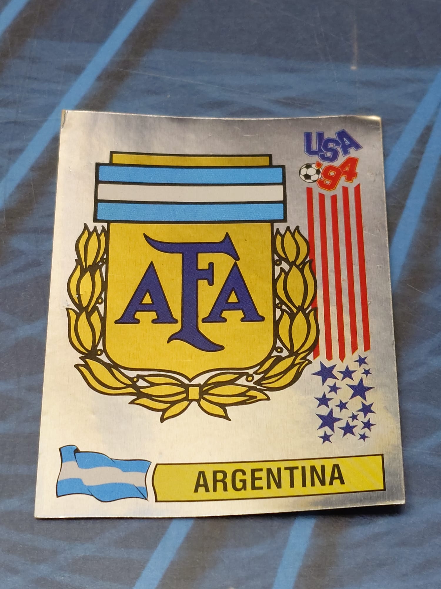 Escudo Argentina ,Cromo Futbol USA 94 Panini