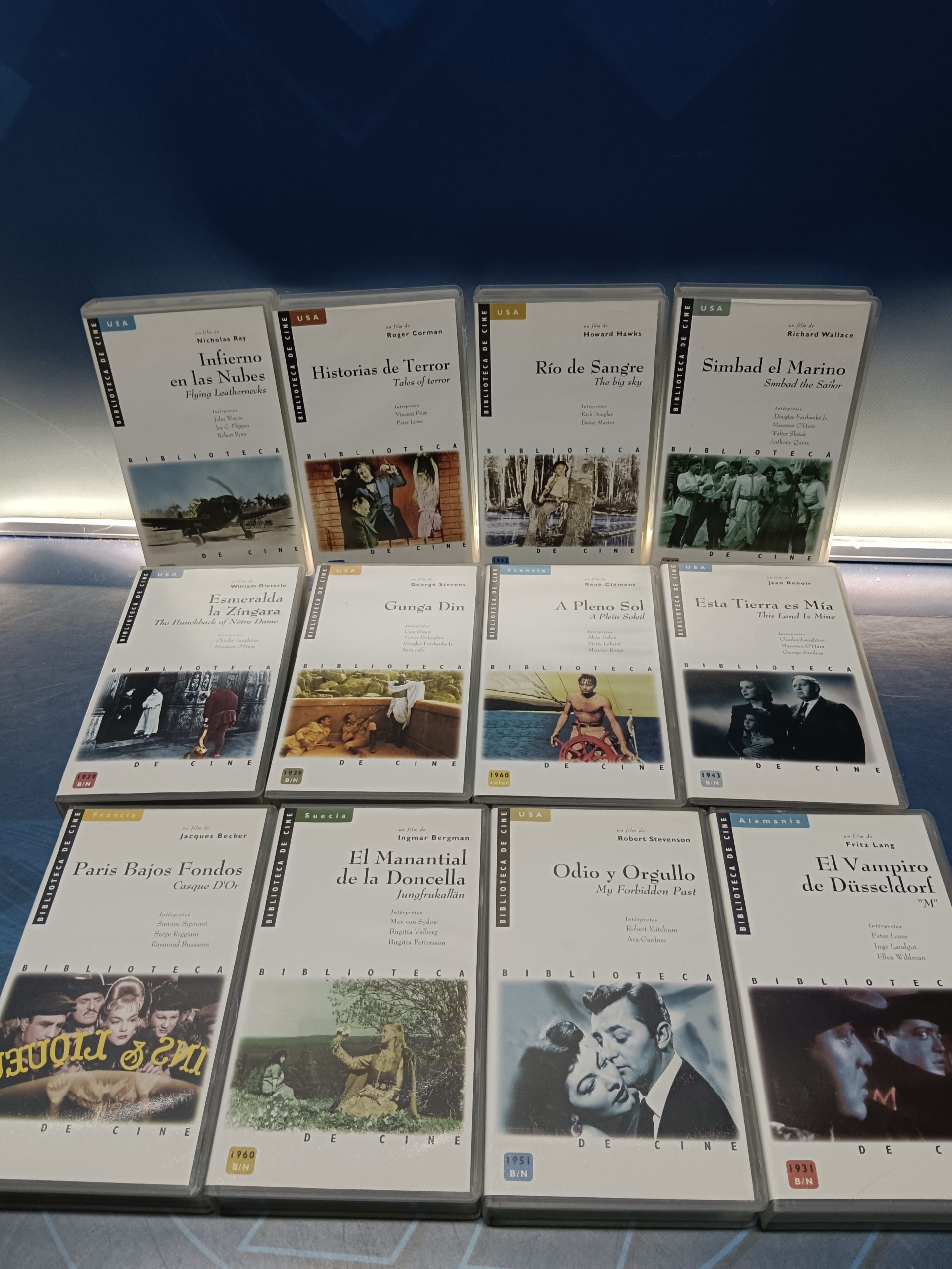 cintas VHS, 12 películas VHS Biblioteca de cine