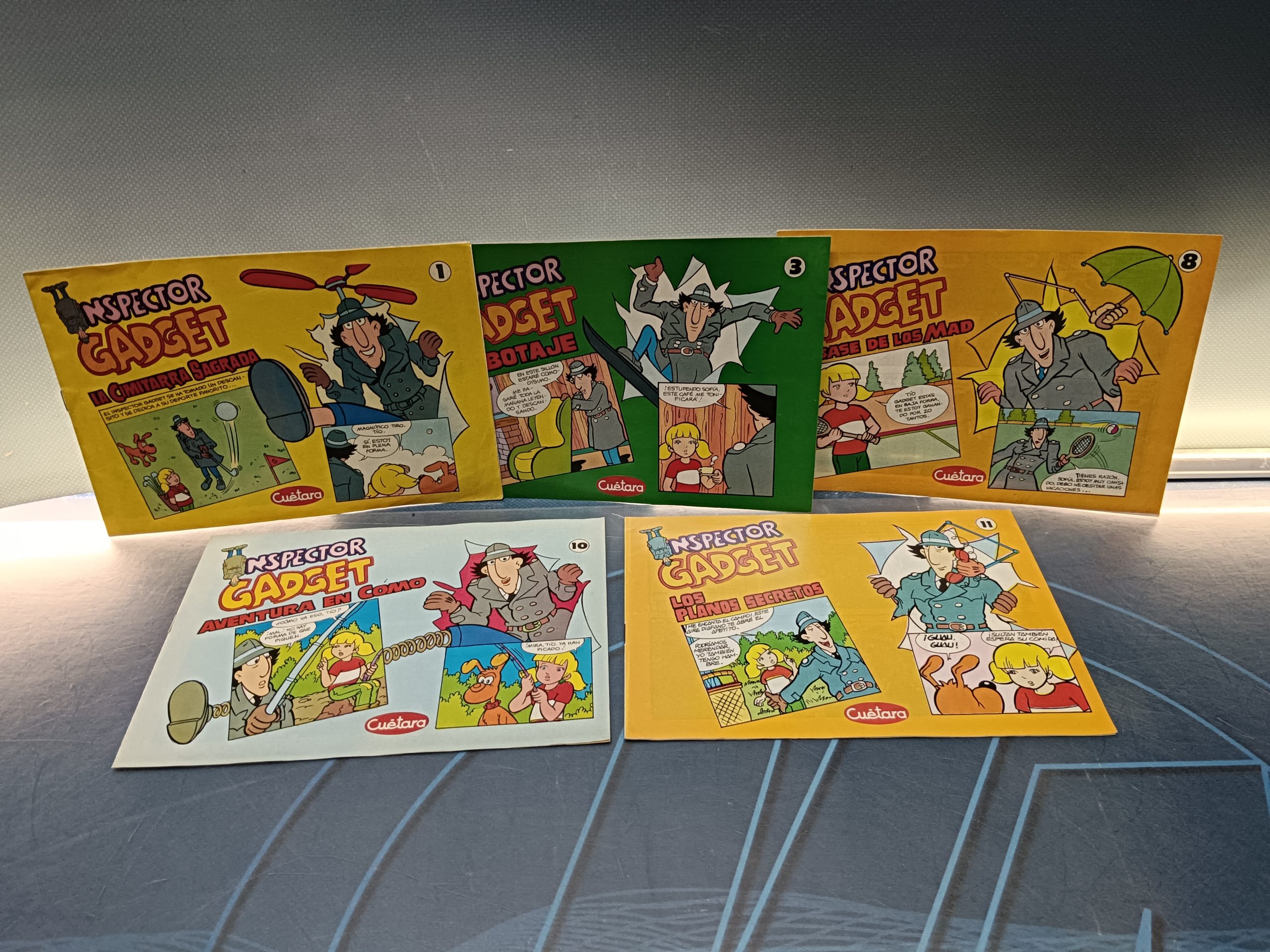 5 tebeos, INSPECTOR GADGET COMIC nº 1, 3, 8, 10 y 11- TOSTARICA CUETARA AÑOS 80
