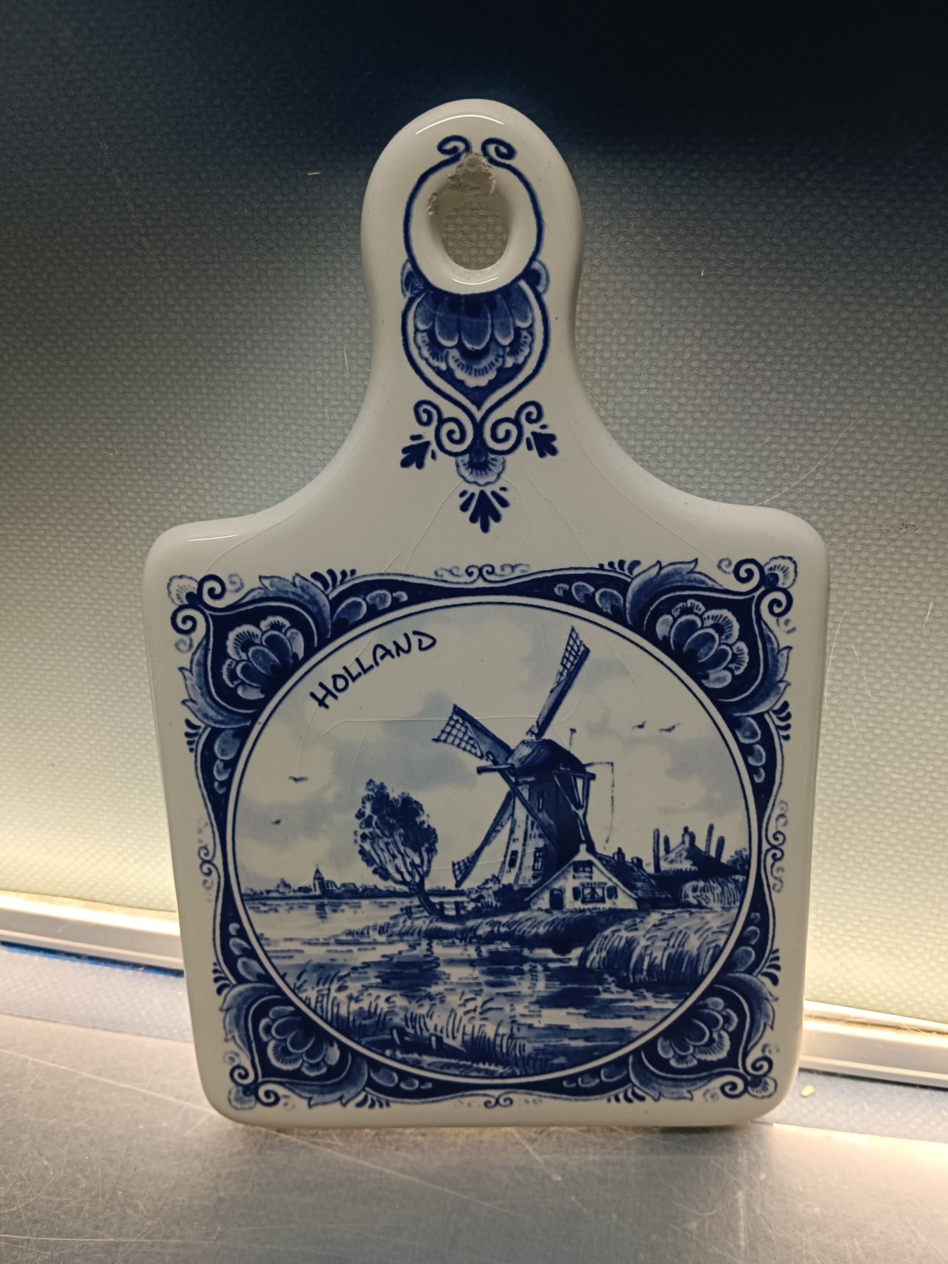 IMG_20250702_163451 tabla de quesos cerámica 21x13 cm. Holland, DELFTS - Imagen 1