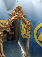 Espejo cornucopia, espejo de madera tallada, 112 x 62 cm. dorado, buen estado - Imagen 2