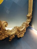 Espejo cornucopia, espejo de madera tallada, 112 x 62 cm. dorado, buen estado - Imagen 4