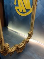 Espejo cornucopia, espejo de madera tallada, 112 x 62 cm. dorado, buen estado - Imagen 6