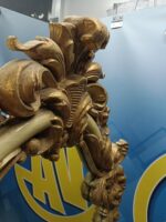 Espejo cornucopia, espejo de madera tallada, 112 x 62 cm. dorado, buen estado - Imagen 8