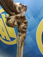 Espejo cornucopia, espejo de madera tallada, 112 x 62 cm. dorado, buen estado - Imagen 9