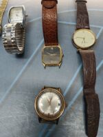 Lote 9 relojes, correa de metal o piel, para piezas, observa las marcas , PARA PIEZAS - Imagen 6