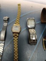 Lote 9 relojes, correa de metal o piel, para piezas, observa las marcas , PARA PIEZAS - Imagen 5