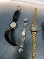 Lote 9 relojes, correa de metal o piel, para piezas, observa las marcas , PARA PIEZAS - Imagen 4