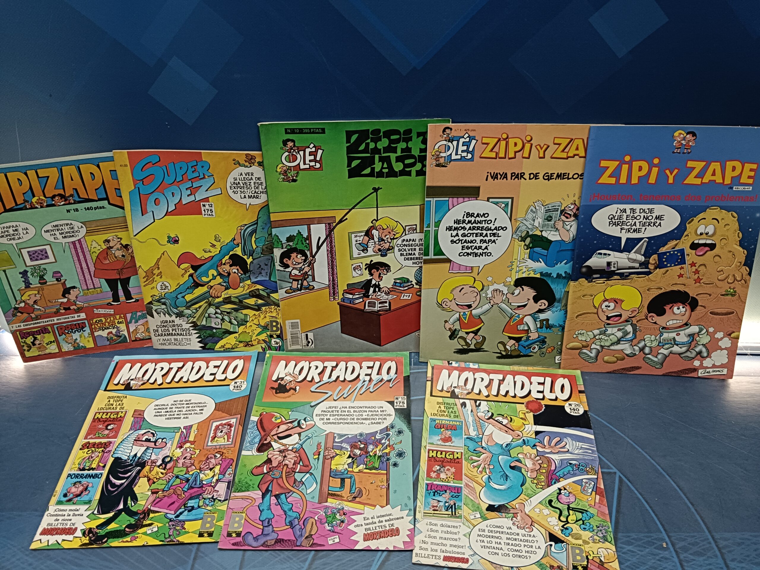 Lote 8 tebeos, revista ZIPI Y ZAPE, MORTADELO, super lopez, observa los numeros