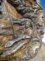 Dos Platos de madera, tallados, 22x22 xcm. Años 70 - Imagen 8