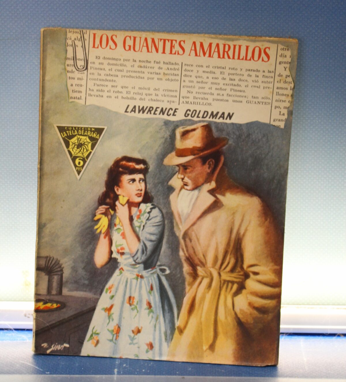 IMG_7100 Los guantes amarillos. Lawrence Goldman. Colección La Tela de Araña nº 2. Ed. Reguera, 1948. - Imagen 1