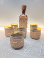 Juego de Whiskey vintage, 6 vasos + botella