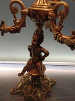 Clásica Lampara de mesa, mesilla, bronce, 3 brazos 38x20 cm - Imagen 6