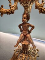 Clásica Lampara de mesa, mesilla, bronce, 3 brazos 38x20 cm - Imagen 18