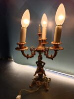 Clásica Lampara de mesa, mesilla, bronce, 3 brazos 38x20 cm - Imagen 17