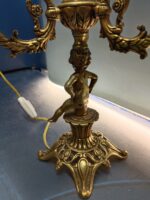 Clásica Lampara de mesa, mesilla, bronce, 3 brazos 38x20 cm - Imagen 13