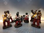 8 figuras músicos de jazz , figuras cerámica banda de jazz - Imagen 2