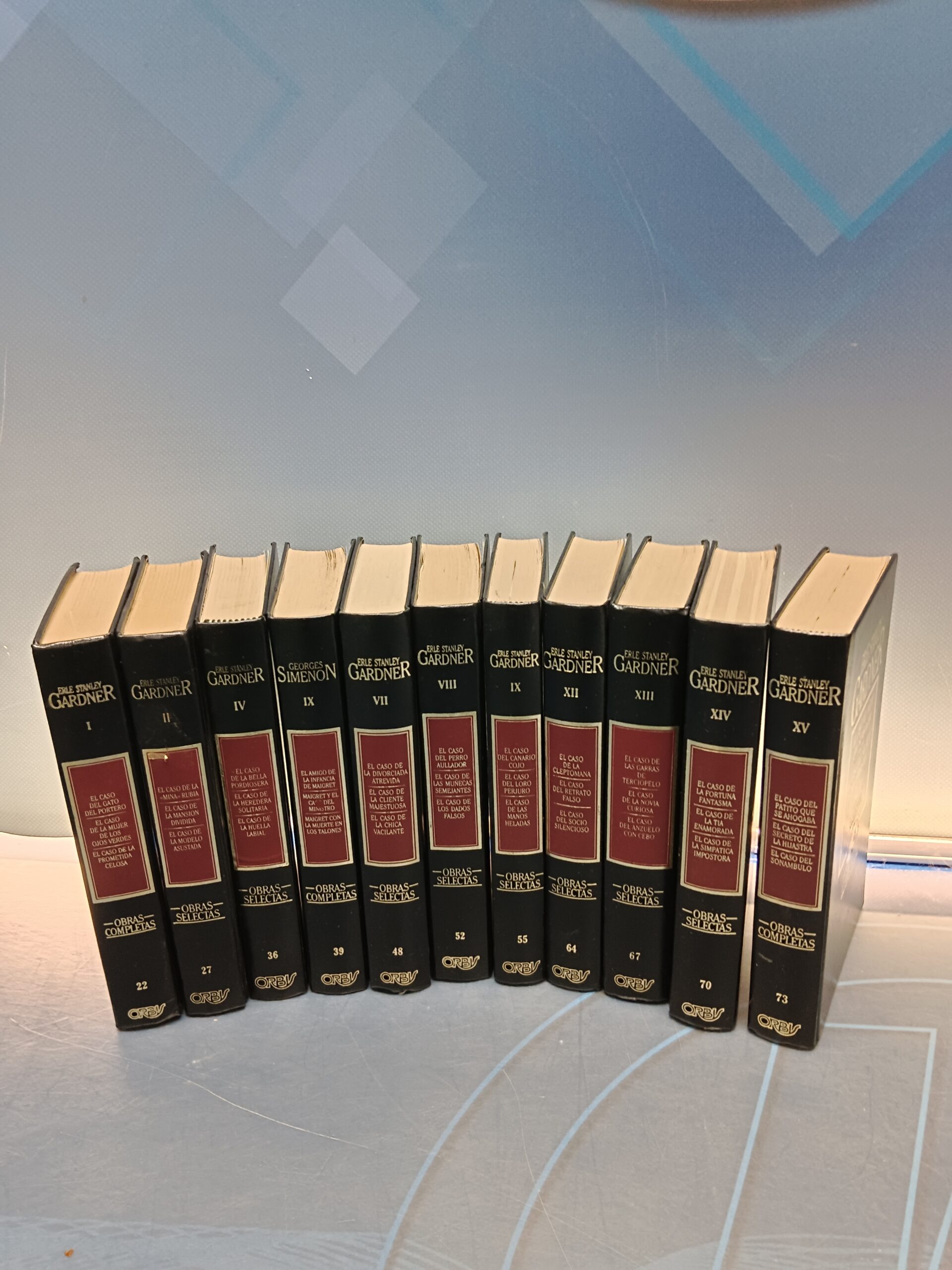 11 tomos, libros, Obras selectas - Grandes maestros del crimen y misterio. Erle Stanley Gardner. Ed. Orbis.