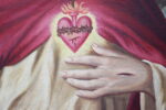 Óleo sobre lienzo Sagrado Corazón de Jesús. - Imagen 9