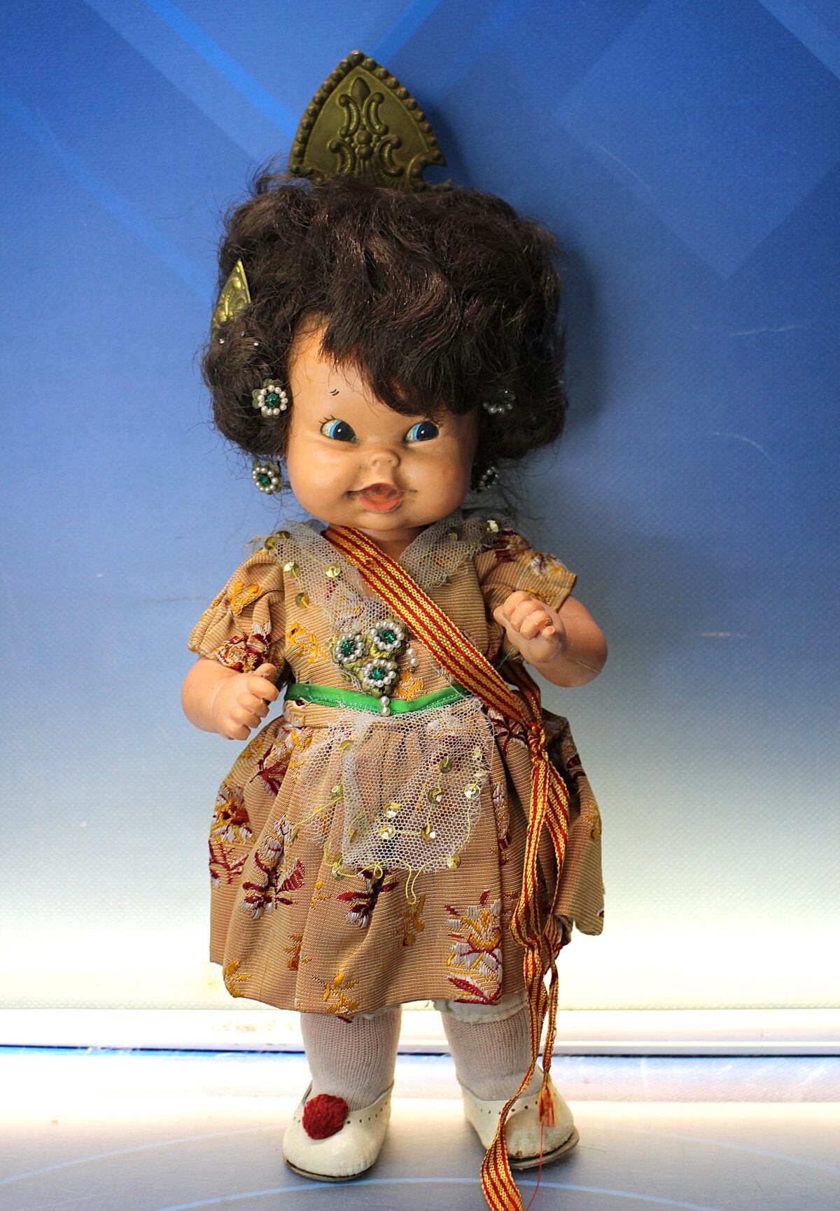 IMG_7864 12. Antigua muñeca Brisita de Florido, traje regional de Valencia. Años 60. - Imagen 1