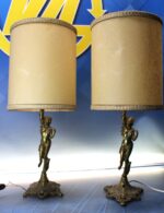 Lámparas de bronce estilo art nouveau. Vintage. Candelabros.