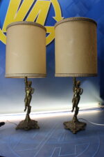 Lámparas de bronce estilo art nouveau. Vintage. Candelabros. - Imagen 2