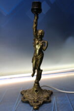 Lámparas de bronce estilo art nouveau. Vintage. Candelabros. - Imagen 9