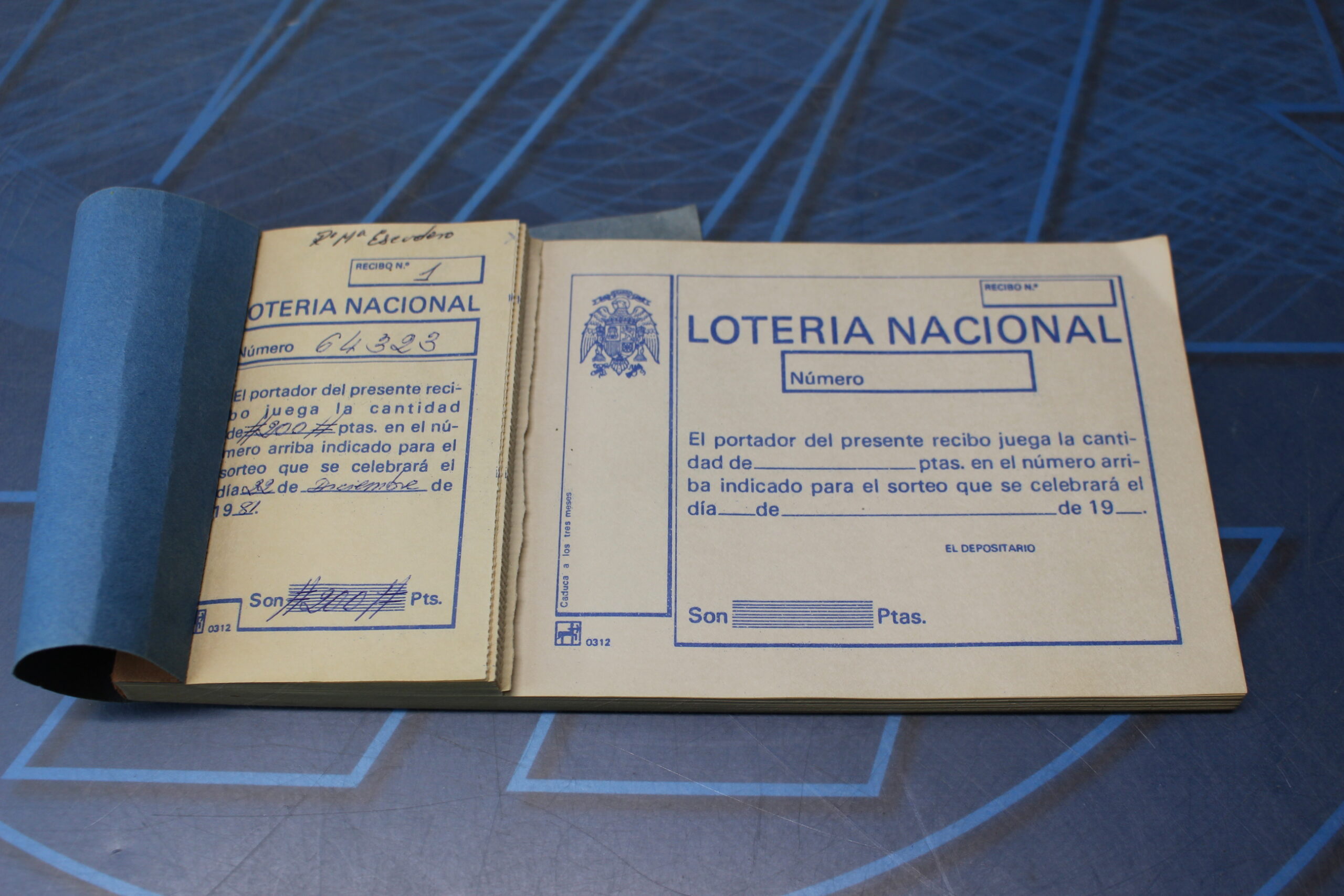 Talonario Lotería Nacional. Centauro. Usado. Años 70.
