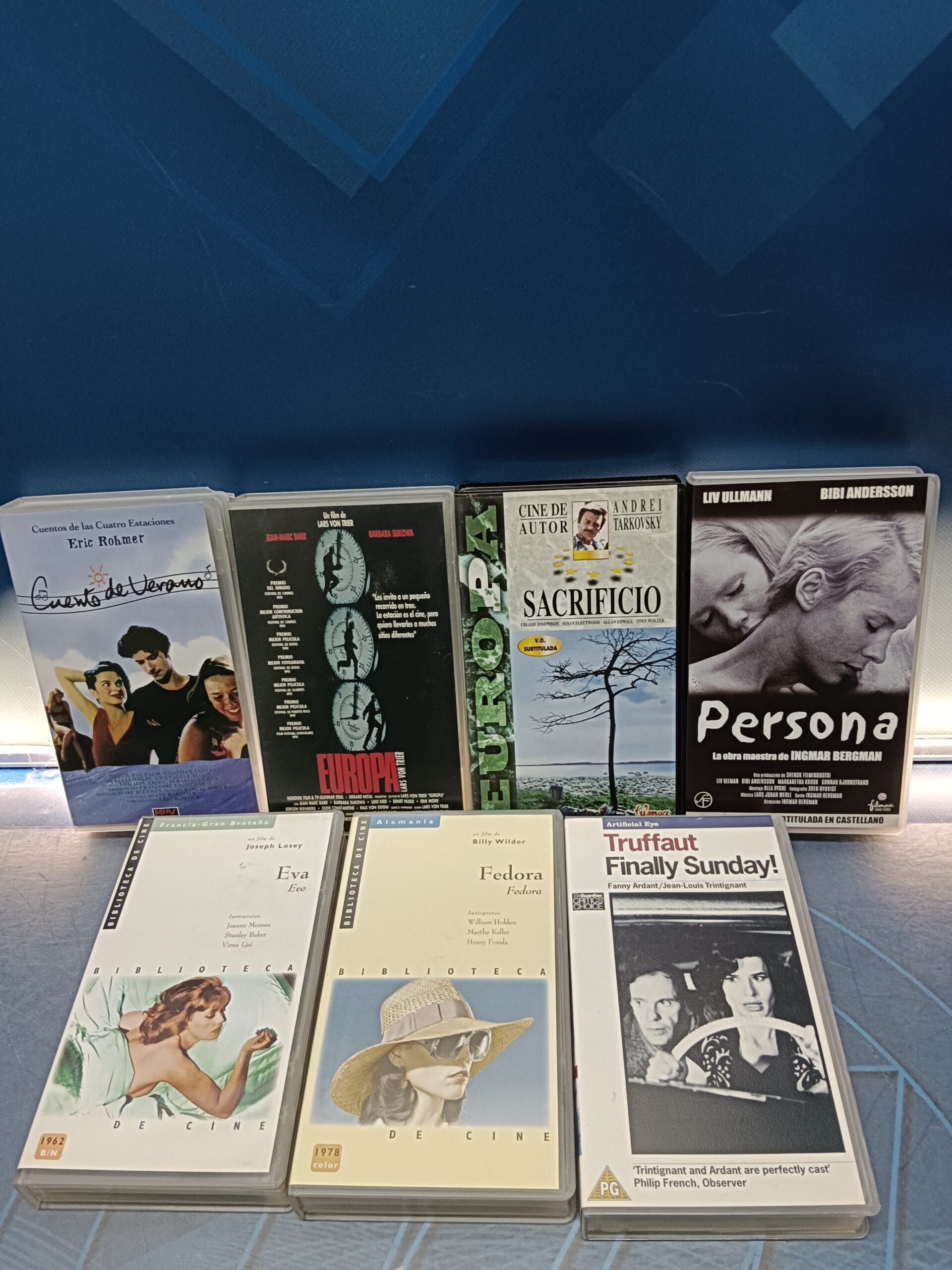 7 peliculas, VHS, cine de autor, Persona, Europa, Sacrificio, Fedora, cuento de verano y mas