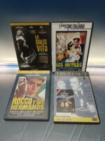 4 Dvds, películas europeas, Rocco y sus hermanos, Los inútiles, El ultimo metro, La dolce vita