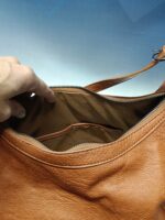 Bolso de mano, piel ,color marrón, 40x30x13 cm - Imagen 8