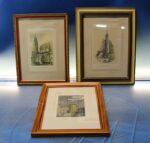 3 Reproducciones de dibujos enmarcados de Francisco Javier Parcerisa.