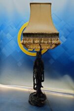 Lámpara Vintage Figura Oriental Piedra Tallada - Imagen 11