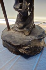 Lámpara Vintage Figura Oriental Piedra Tallada - Imagen 4